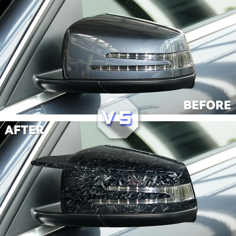 2pcs Replacement Carbon Fiber Pattern Rearview Side Mirror Cover Caps For Mercedes Benz W176 W246 W204 W212 W221 C117 X204 X156