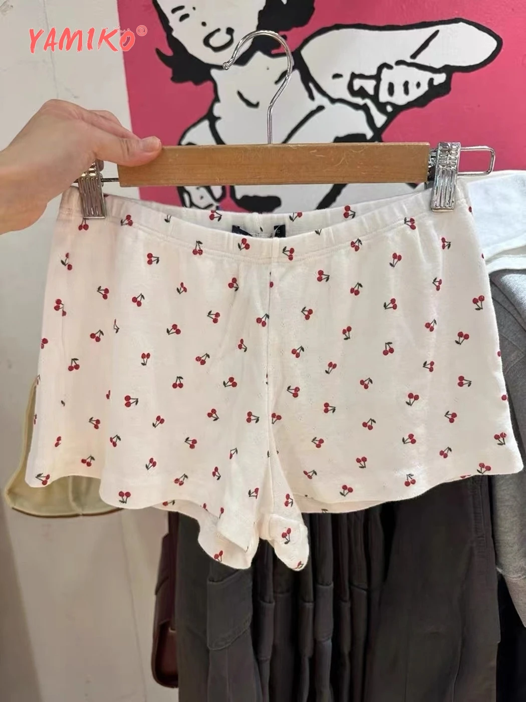 

Cherry Printed Cotton Shorts Women Summer 2000s Y2K Clothes Waist Elastic Shorts Girls Cute Kawaii Youthful Short Pant 2024