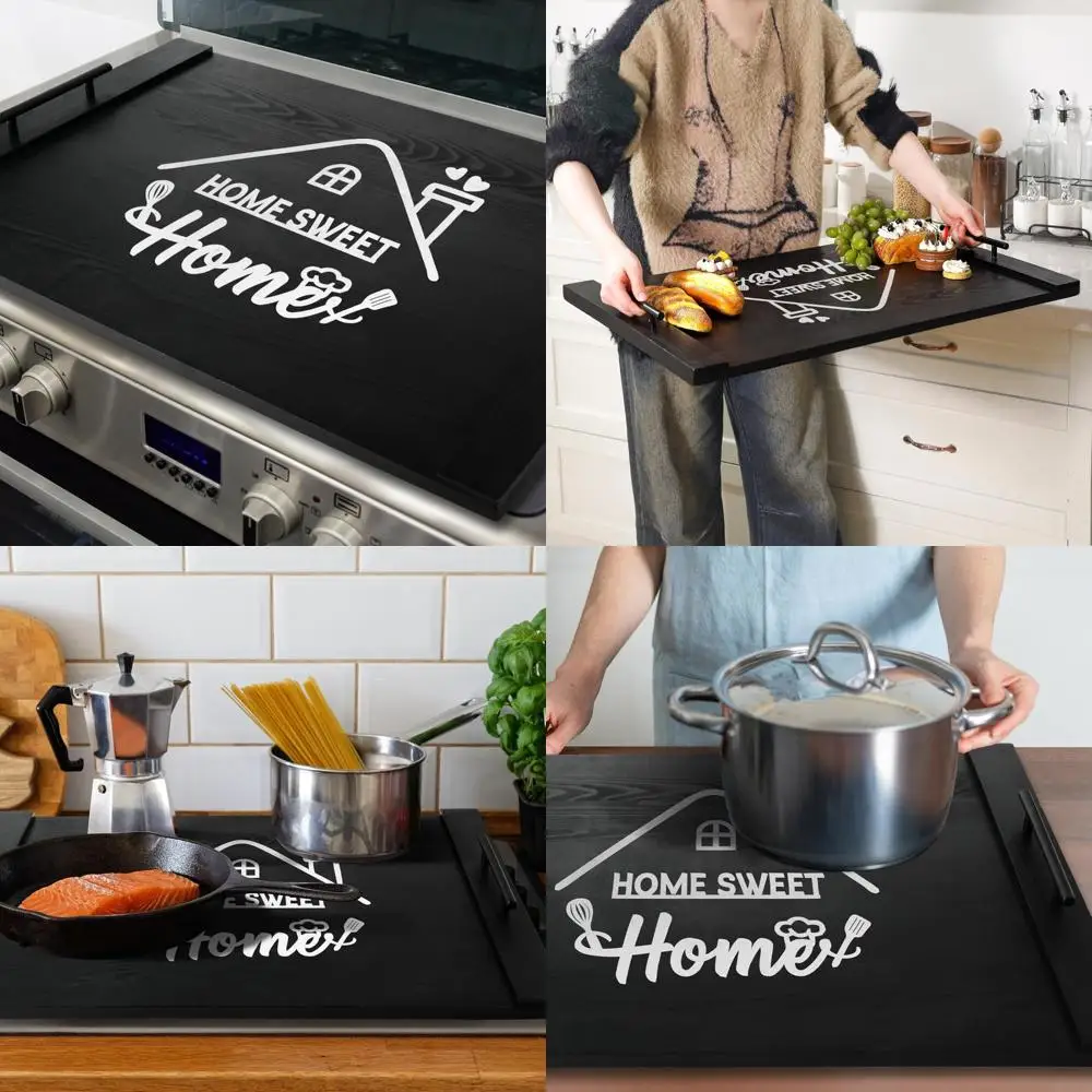 

Electric Stove Top Covers with Handles - 29.5 x 22 Inches Noodle Cutting Board Laminate Farmhouse Style Gas and Electric Compati
