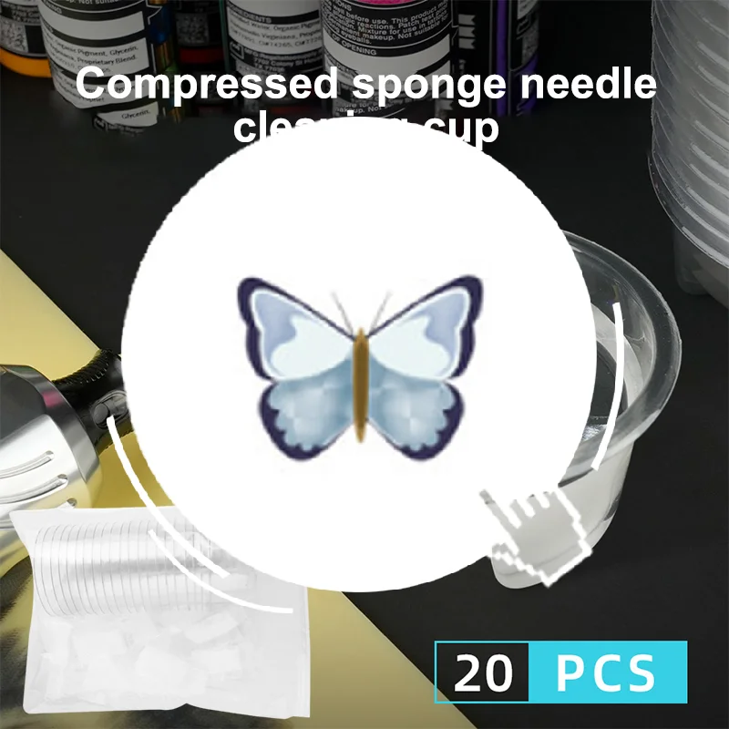 

20pcs Tattoo Disposable Dip Foam Sponge Caps Cups For Tattoo Needle And Tip Cartridge Dip Foam Cleaning Cup Tattoo Supplies