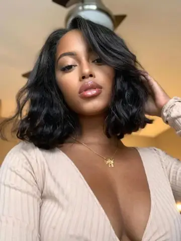 Black Short Body Wave Lace Front Wigs Glueless Natural Wave Synthetic Heat Resistant Fiber Hair Wig With Baby Hair 16 Inch