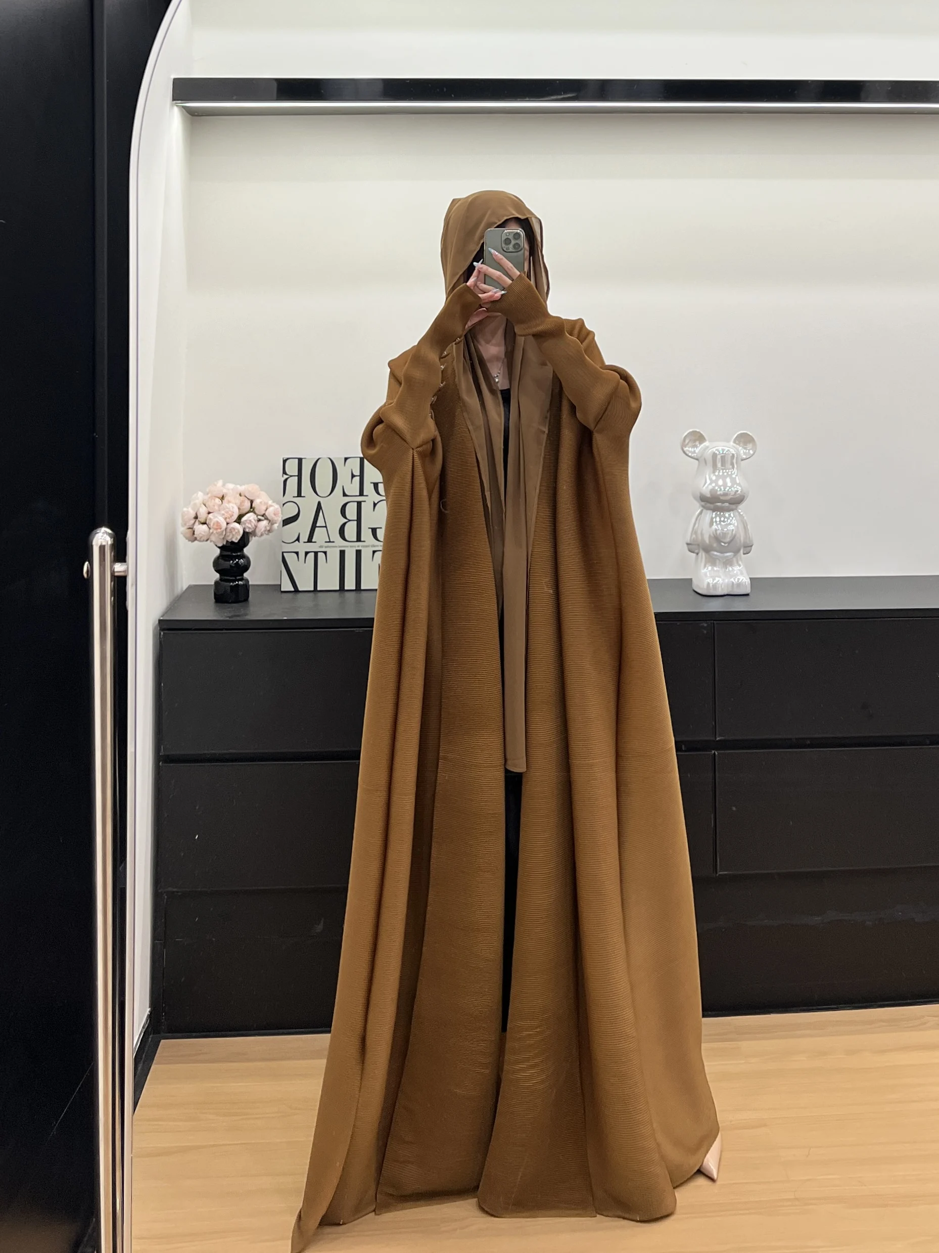 

KAF Women Luxury Evening Party Abaya Solid Vintage Cardigan Design Loose Large Size Female Long Gown Middle East Holiday Abaya