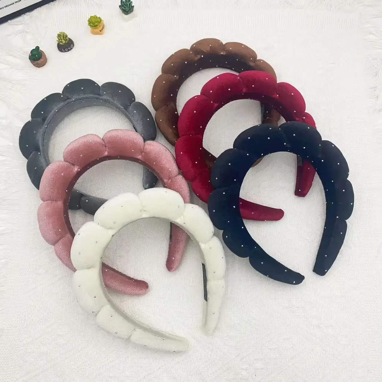 

Cloud sponge hairband woman star-shaped design velvet rhinestones headwear Ins fashion style Korean popular hair accessory