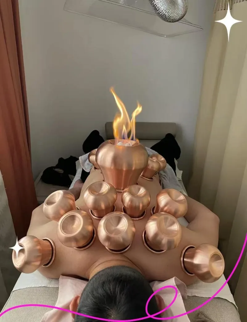 

Flat bottom/concave bottom (can be reheated twice) copper Chinese Vacuum Cupping sucker guasha Relieve dampness massage Relax