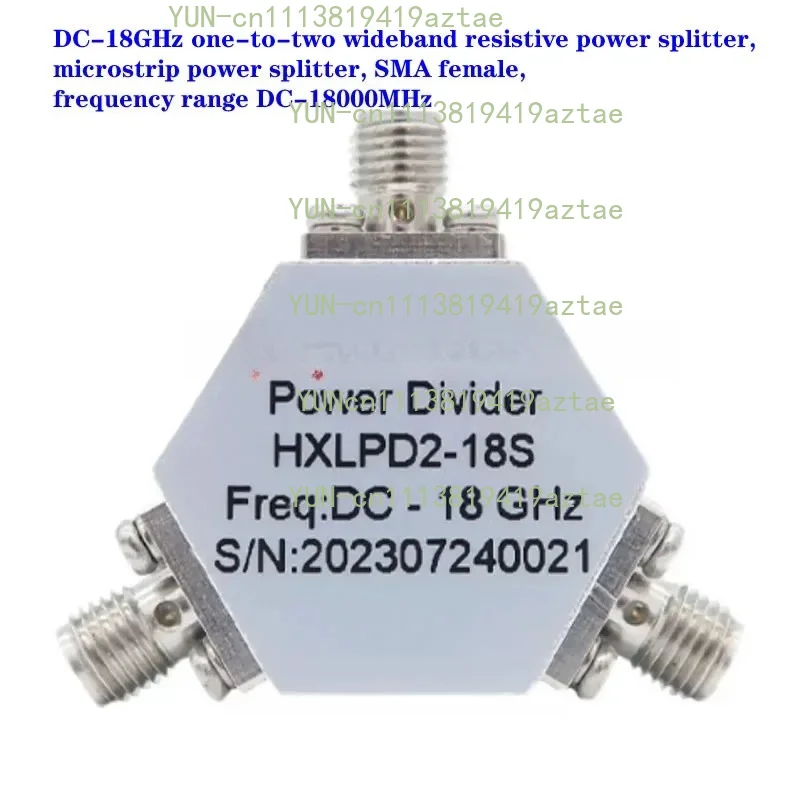 DC-18GHz 1×2 Resistive Power Splitter, Microstrip Power Divider SMA Female DC-18000MHz