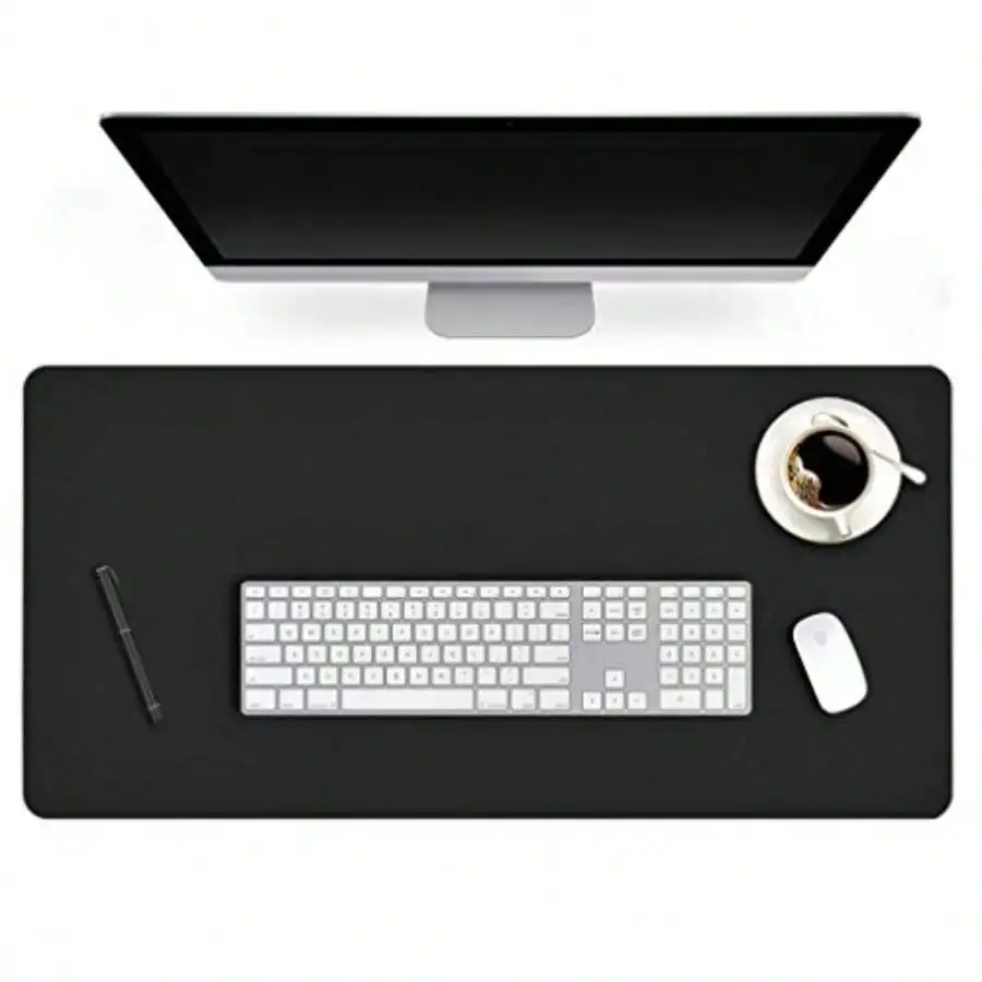 

24 X 60 Inch XL Desk Mat Desktop Protector Non-Slip PU Leather Desk Pad Blotter Laptop Computer Gaming Keyboard Mouse Pad Wri
