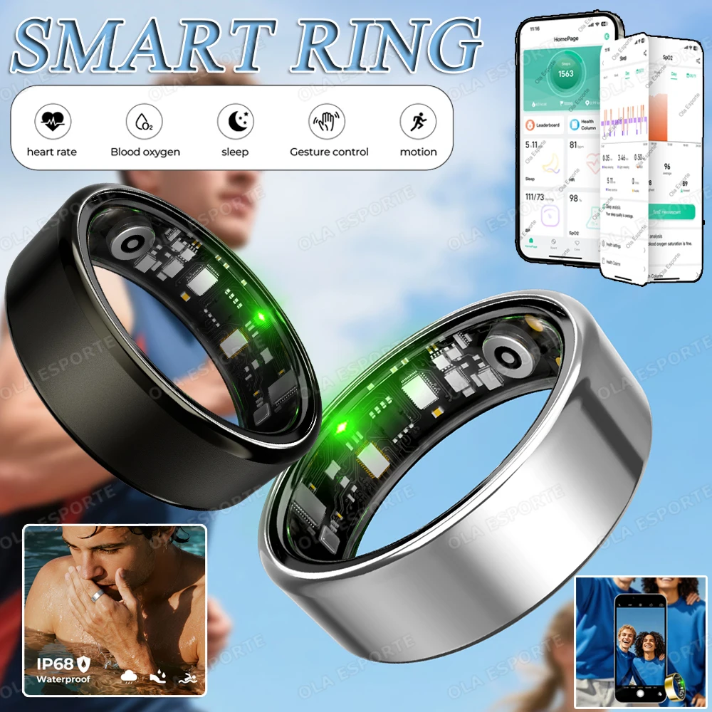 

Новое умное кольцо для женщин, монитор сердечного ритма и кислорода в крови, умринга, 5 атм, водонепроницаемый, несколько спортивных режимов, шагомер для Android iOS