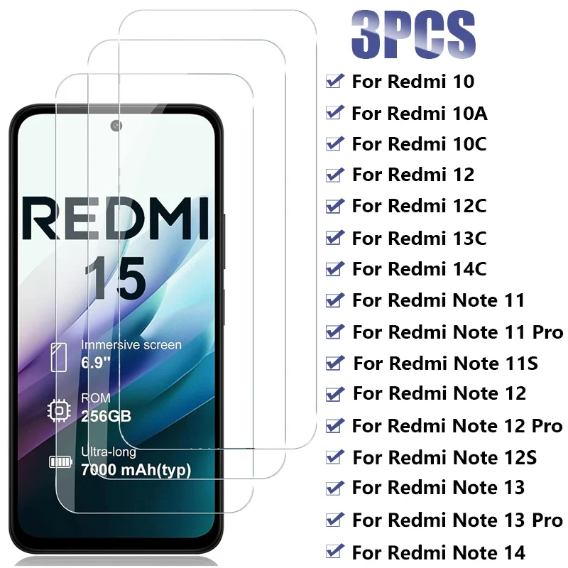 3PCS Tempered Glass…