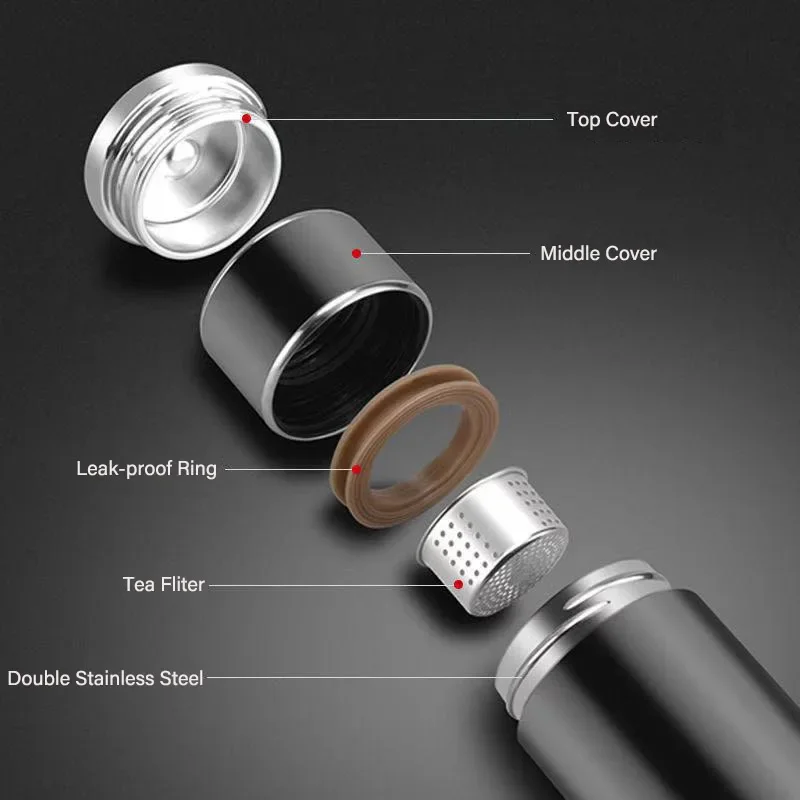 Tea Infuser Bottle Coffee Thermos,Stainless Steel Tea Water Separation Cup,Office Portable Double Wall Vacuum Insulated WaterCup