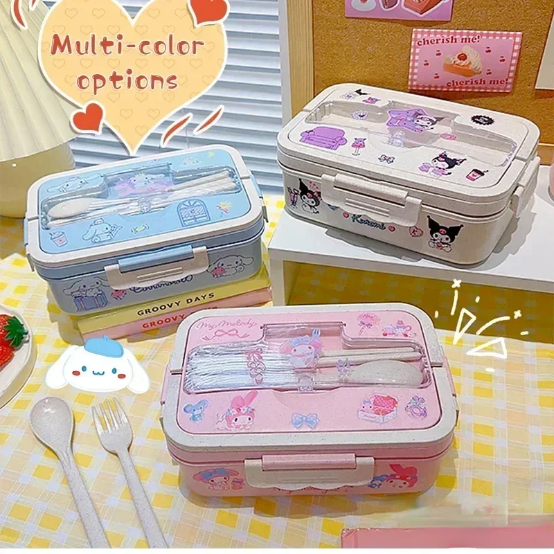 

Sanrio Cinnamoroll Kuromi My Melody Heatable Lunch Box Student Large Capacity Compartmentalised Eco-friendly Bento Box Tableware