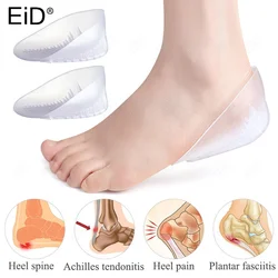 EiD Soft Silicone Gel Insoles for heel spurs pain Support Foot cushion Foot Massager Care Half Heel Insole Pad Height Increase
