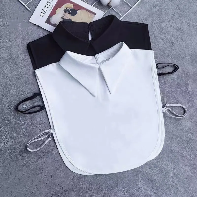 Big V-shaped Fake Collar For Shirt Collars Solid Shirt Lapel Blouse Top Men Women Black White Girls Top Clothes DropShipping