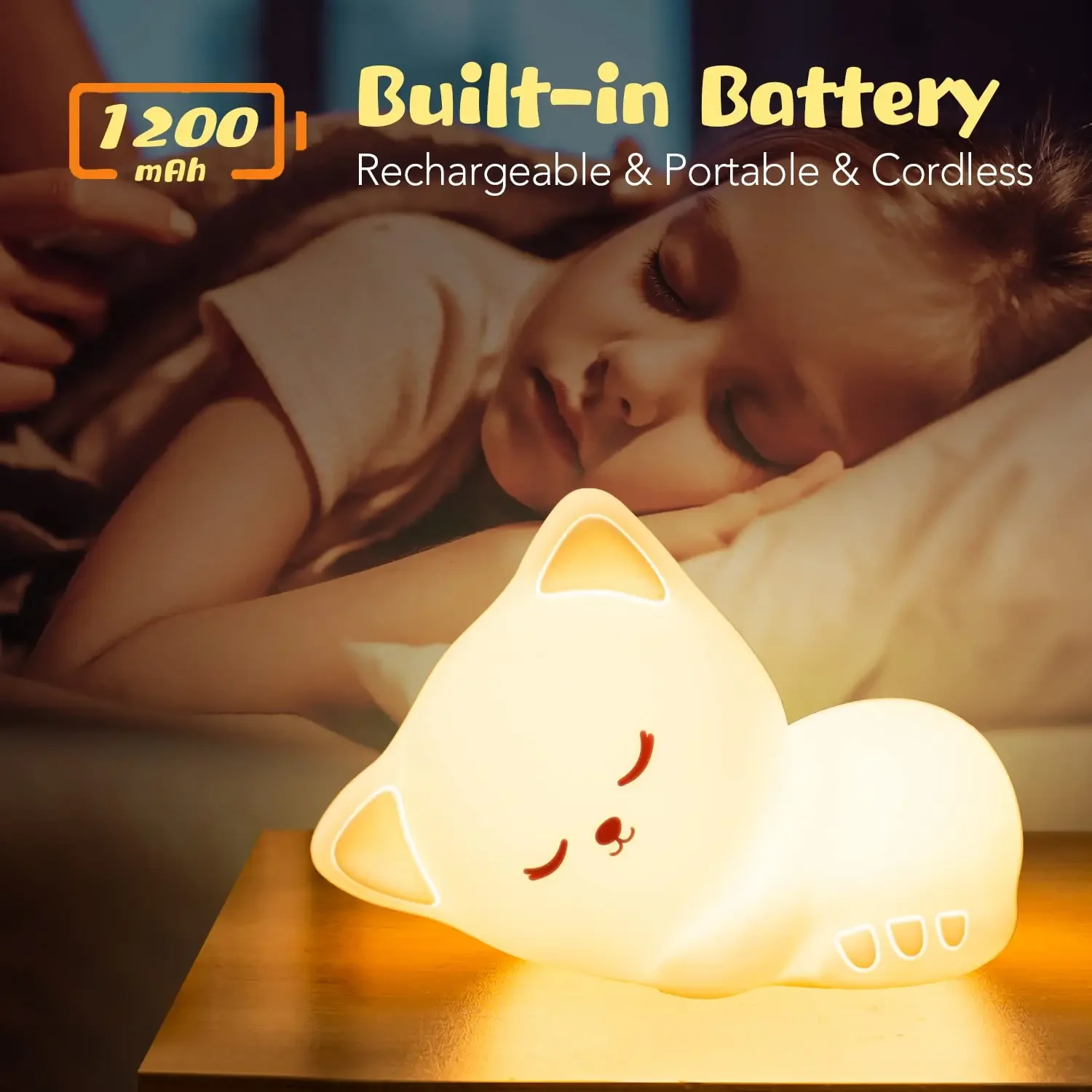 High Quality Cute Silicone Table Lamp Custom Tap Control Silicone Night Light for Kids