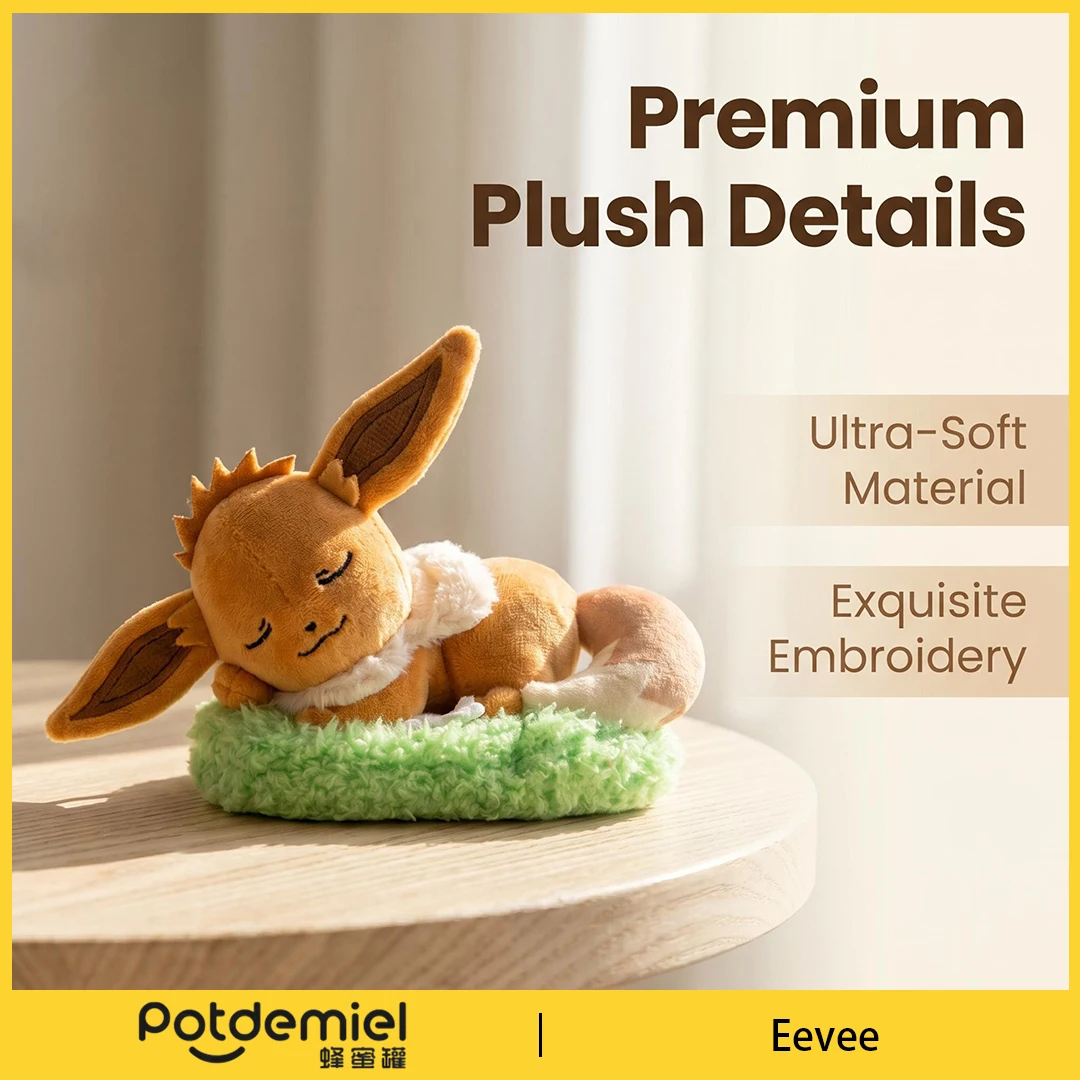 Potdemiel Pokemon Eevee Plush Keychain Stuffed Animal Handbag Charm Anime Bag Decor Men Women Kids Gift Toy Collectible