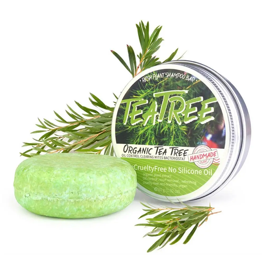 

60g Tea Tree Extract Washing Hair Soap Shampoo Bar Shampoo Soap Solid Shampoo Pure Plant Natural Hair Soap