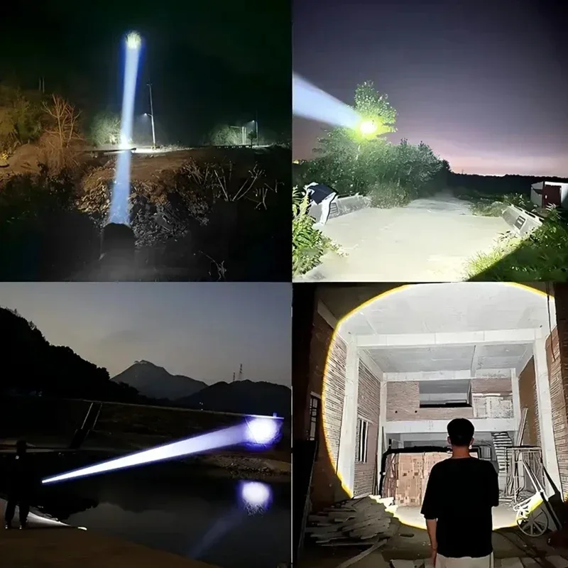 850000000LM Super Powerful Flashlights 3*18650 Built-in Battery Rechargeable Lamp Camping Torch Ultra Powerful Flashlight