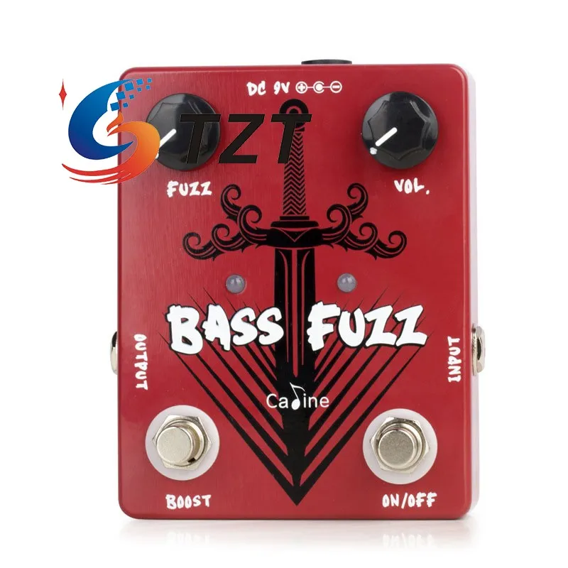 

TZT Caline Bass Fuzz Pedal Bass Effect Pedal Distortion Pedal with Boost Switch and Aluminum Alloy Shell