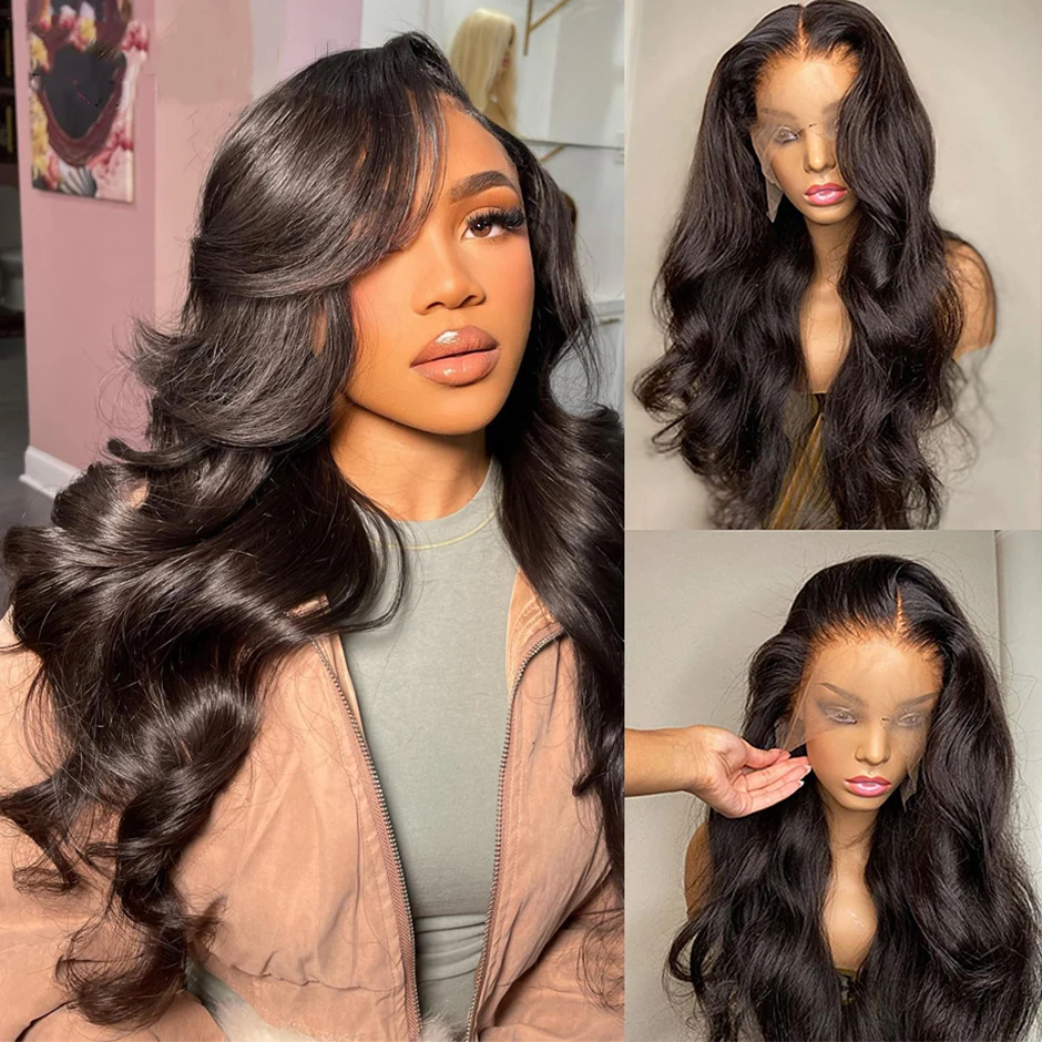 13x4 HD Lace Frontal Body Wave Wig Remy Brazilian Wave Human Hair Wigs For Black Women Peruvian Can Be Colored Lace Wig on sale