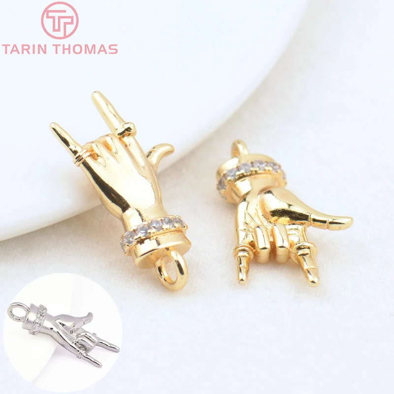 (3119)4 sztuk 14.5x21MM 24K złoty kolor mosiądz z cyrkonią ręcznie zawieszki Charms wysokiej jakości Diy ocena biżuteria akcesoria