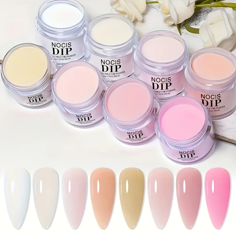 

8 Color Dip Powder Nail Kit | Nude Pink Brown Starter Kit, No Need Nail Lamp, DIY Salon At Home for Women, All Season Nail Dip