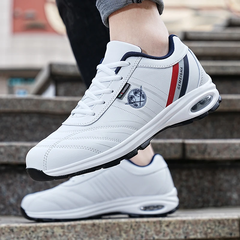 

Мужская обувь ELUVA, весенне-осенние дышащие кроссовки для ходьбы, мужская кожаная спортивная обувь для отдыха, нескользящая обувь, теннисная обувь для мужчин