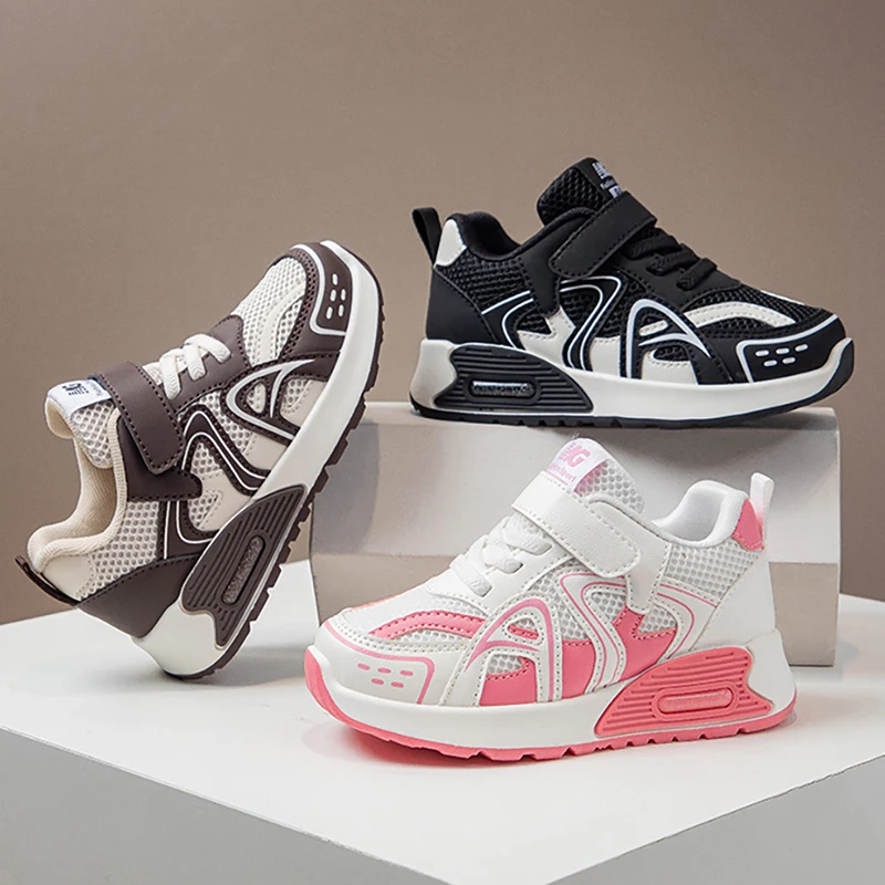 

Autumn Children's Sport Shoes PU Leather Teenager Kid's Sneakers Anti-slippery Trend Fashion Girl's Sneakers Boy Running Shoes