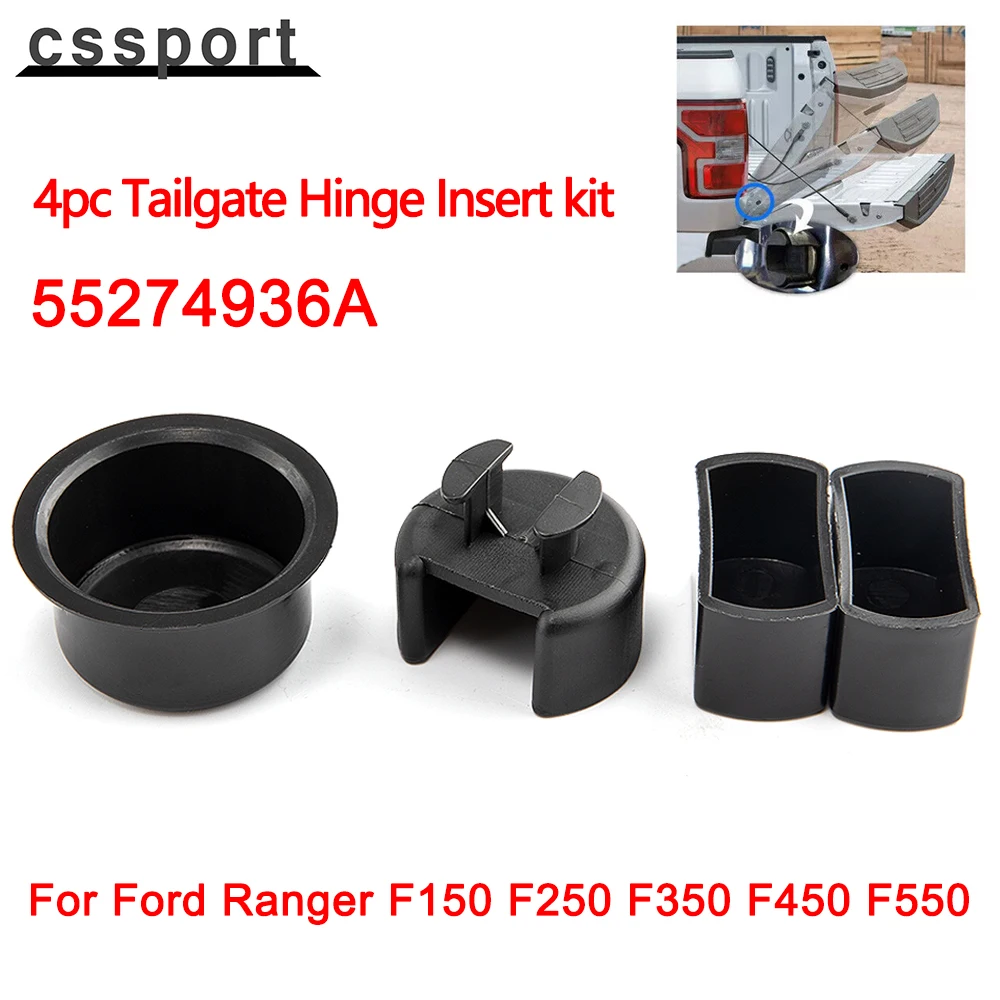 55274936A, Kit de inserción de buje de pivote con bisagra de puerta trasera, 38641 de plástico, negro, apto para Ford Ranger F150 F250 F350 F450 F550