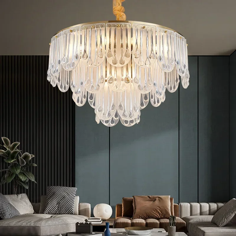 

GHEUVNJ Nordic lighting, postmodern creative chandelier, personalized glass lighting, dining room, bedroom, iron art lamp