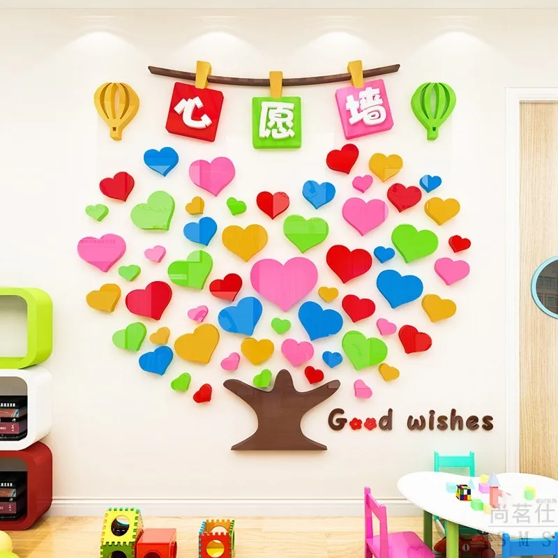 Wishing Tree for Primary and Secondary Schools, Wish Writing Wall, Goal Wall, Classroom Decoration, Class Culture Wall Stickers,