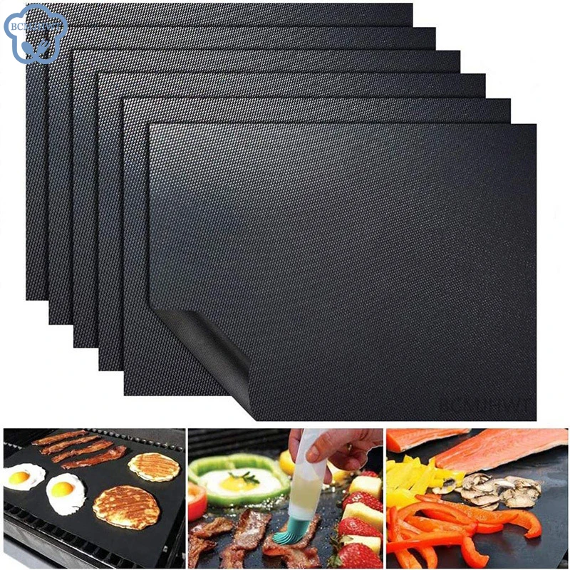 1PCS Non-stick BBQ Grill Mat 40*33cm Baking Mat BBQ Tools Cooking Grilling Sheet Heat Resistance Easily Cleaned Kitchen Tools