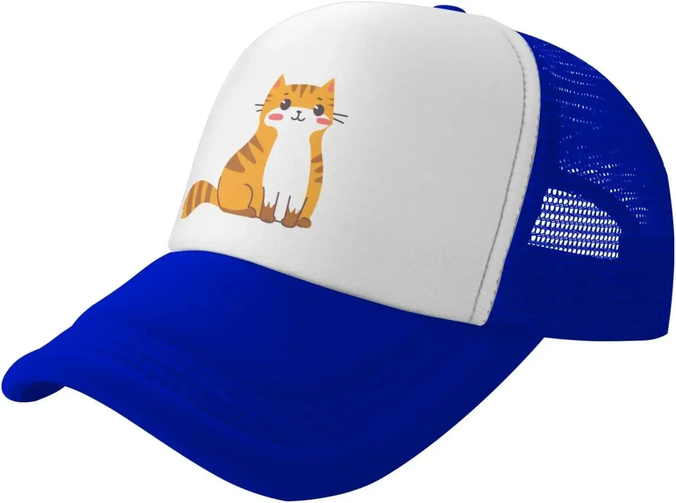New Mesh Dad Hat Adjustable Washed Tiger Cat Sit Baseball  Cap Funny Distressed Ball Summer Outdoor Trucker