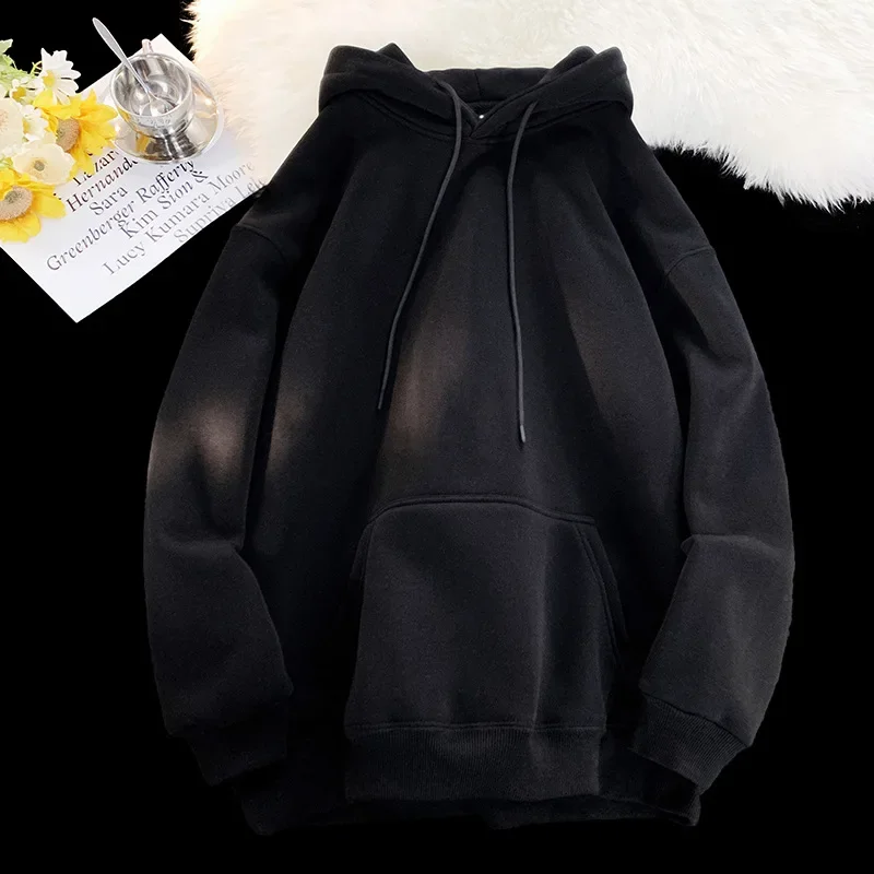 

Women Sweatshirts Autumn Winter Solid Color Korean Pullovers Sudaderas Kpop Tops Streetwear Y2k Fleece Warm Casual Hoodie 후드티