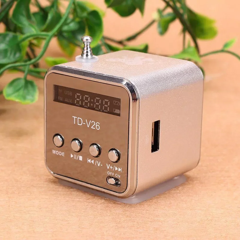 TD-V26 Mini Radio Receiver Bluetooth Wireless Speakers Digital FM Radio For PC Phone Bluetooth Speaker Walkman Radios  Radio Fm