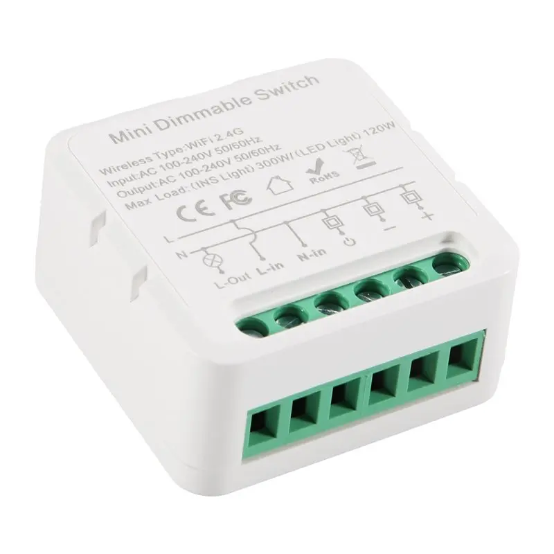 B29C-Tuya Smart Dimmer Switch Module Mini Dimmable Switch Smart Home Automation DIY Breaker APP Remote Control