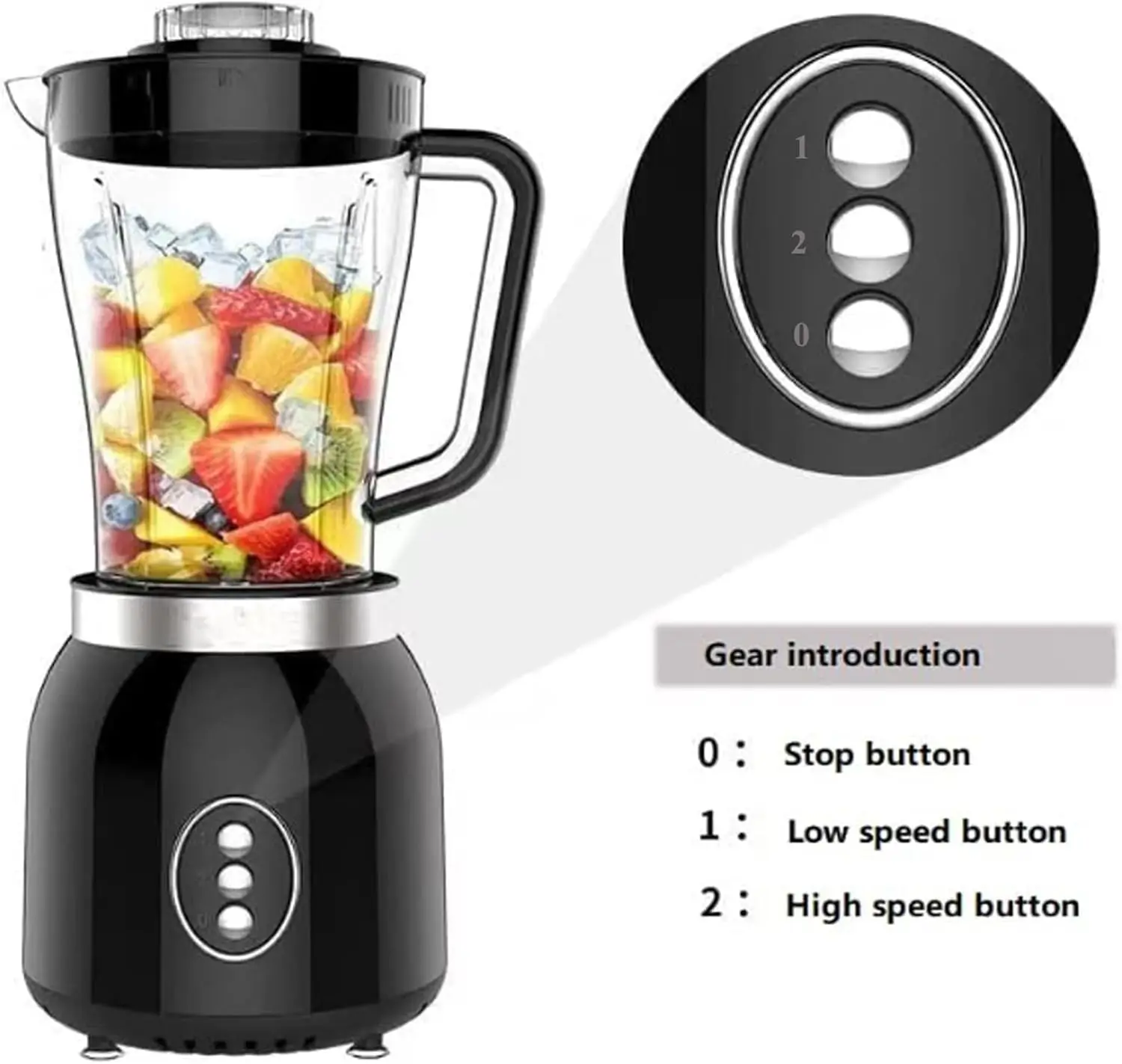 800W 2-Speed Electric Blender & Food Processor, 4-in-1 Kitchen Mixer with Grinder for Shakes, Smoothies, Meat Chopping, Dry Grin view 6