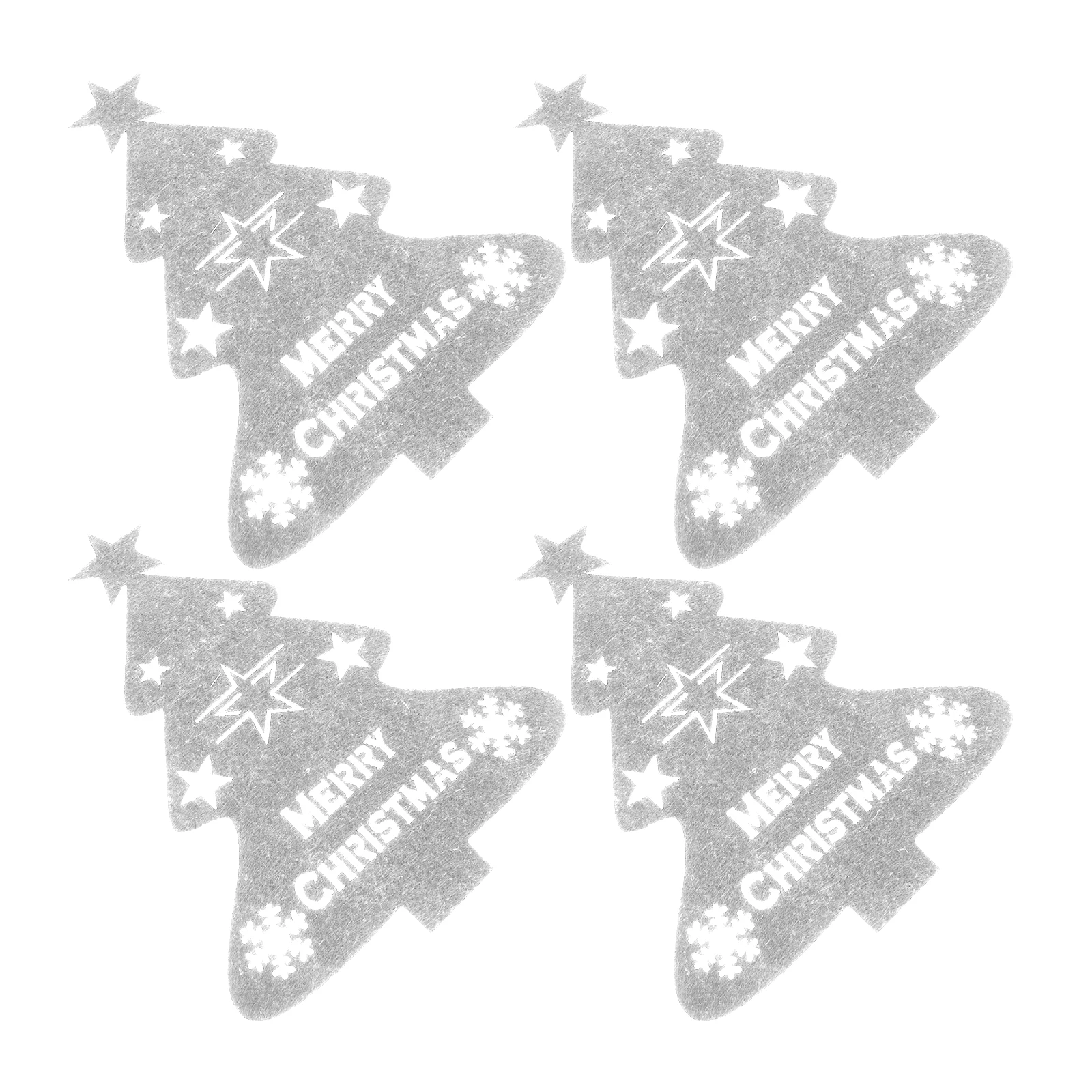 

4Pcs Christmas Cutlery Sleeve Bright Xmas Tree Design Silverware Holder for Christmas Table Decoration and Party Use