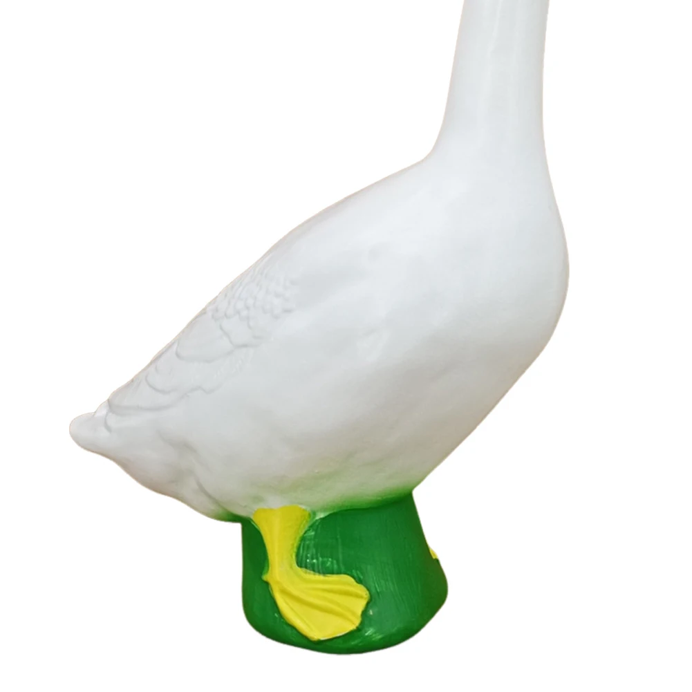 18cm Large White Goose Statue Simulation Goose Yard Decoration Funny Goose Animal Craft for Home Garden Decor - view 5