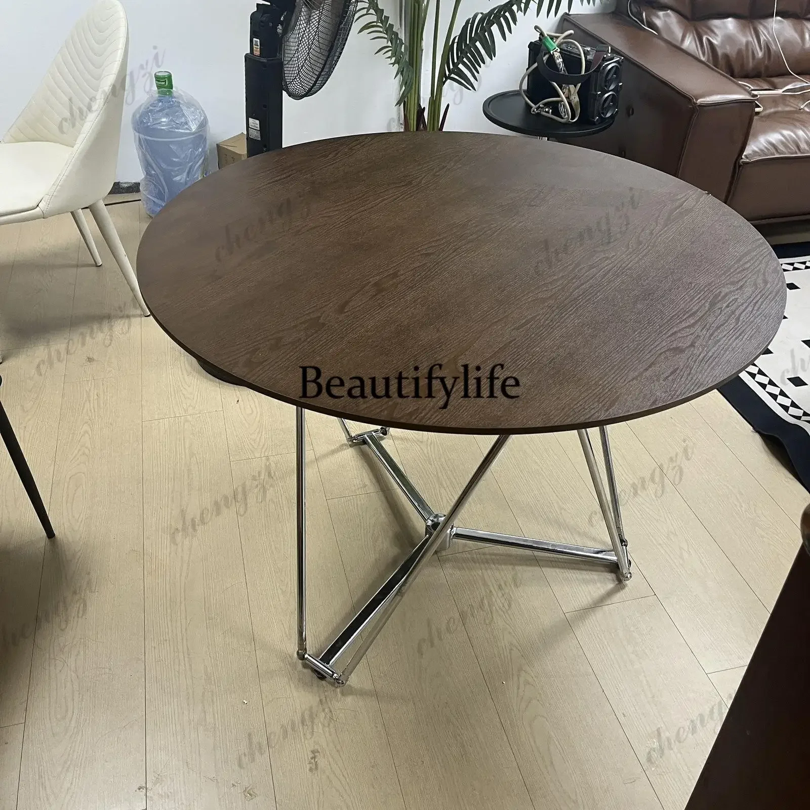 Deformed dining table Spring folding table Round coffee table Household Bauhaus design