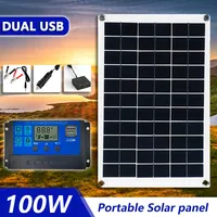 50W-1000W Solar Panel Portable USB Solar Cell 12V Waterproof Solar Charger Outdoor Mobile Power Battery Power Bank Phone Charger