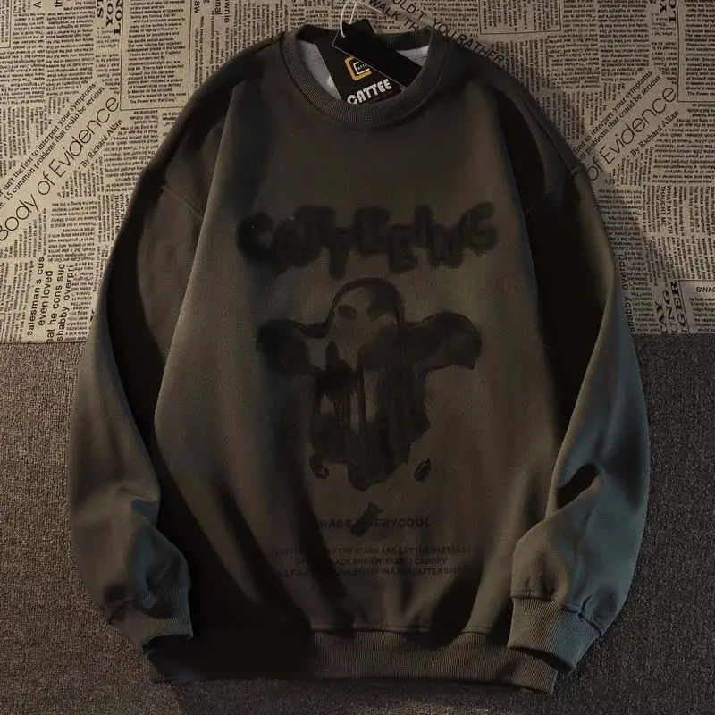 Personality Harajuku Gothic Printed Hoodie American Loose Simple Y2k Fashion  Streetwear Art Hoodie Men Women Top