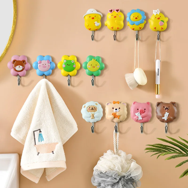 

Cute Cartoon Wall Hook Fun Adhesive Kids Wall Hooks for Room Bedroom Hanging Towel Coat Hat Scarf Cloth Key Bag Belt Toy