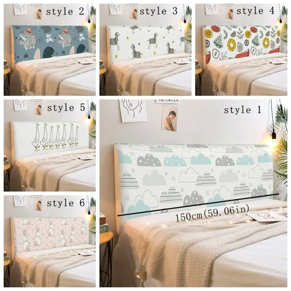 غطاء رأس سرير مرن برسوم كرتونية عالمية، تصميم مطبوع، واقي بجانب السرير غير قابل للانزلاق، غطاء رأس سرير سميك قابل للغسل لغرفة النوم