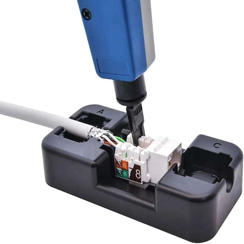 Universal RJ45 Keystone Jack rede módulo titular, Punch Down Stand, Lan fiação Crimper, Crimping Stripper Tool, Cat6, Cat5E, Rj11, 12