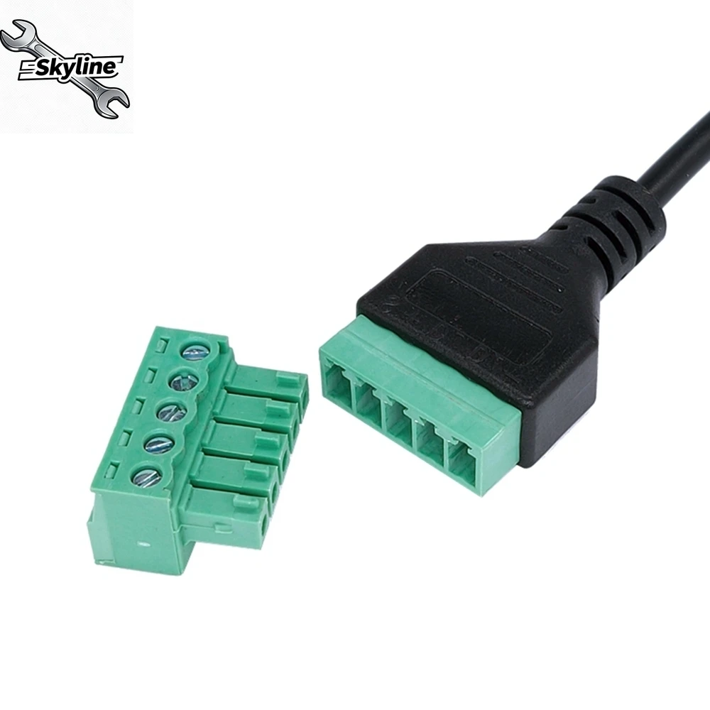Female B Micro usb mini usb Male to 5 Pin Female Bolt Screw Connector with Shield Terminal Plug Adapter Ca