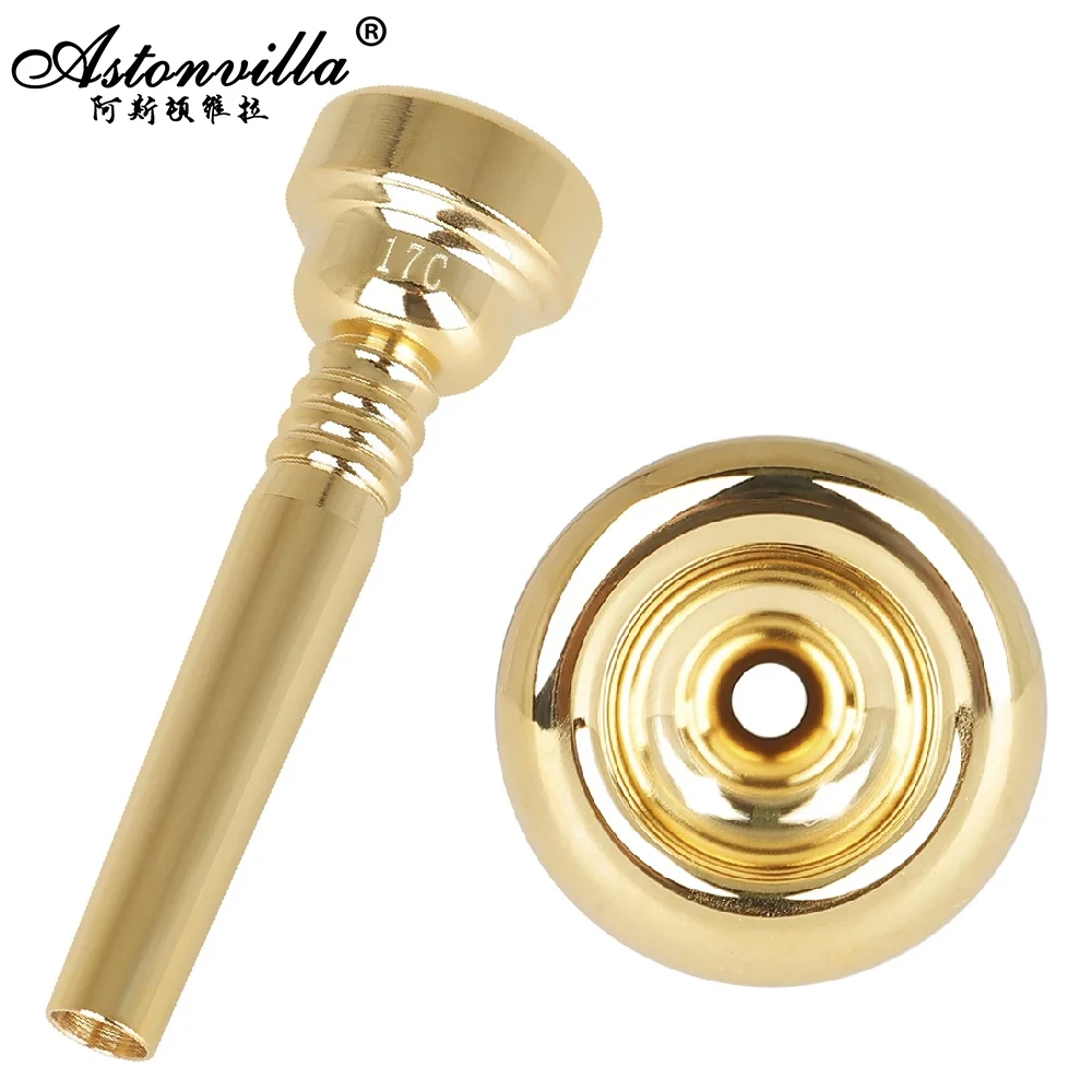 ﻿ 17C Golden Trumpet Mouthpiece Bugle Mouth Musical Instrument Parts Replacement High quality Tone  Brass Instrument Accessories