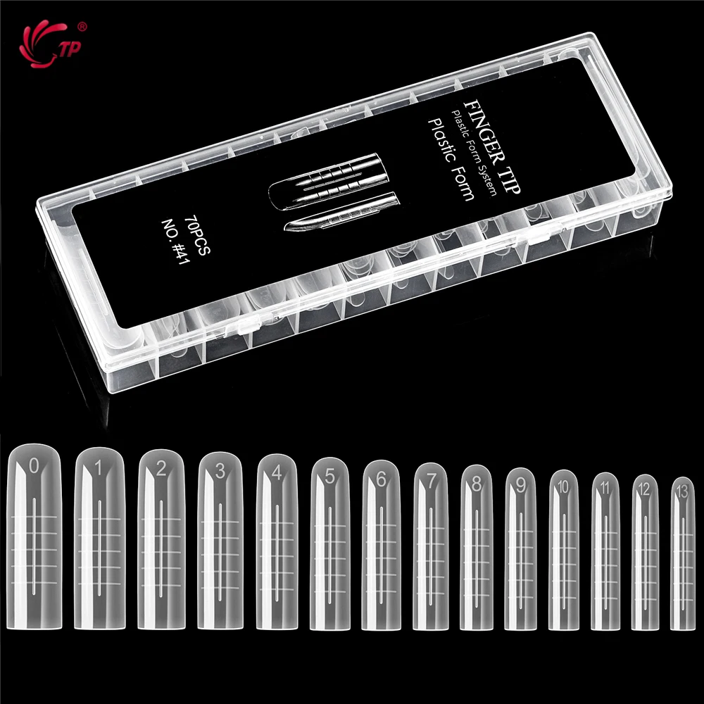 TP 70 Piezas Moldes Cuadrados Mate para Uñas, Moldes Duales para Gel Acrílico y Polygel, Cobertura Completa, Reutilizables, Herramientas de Manicura para Extensión de Uñas