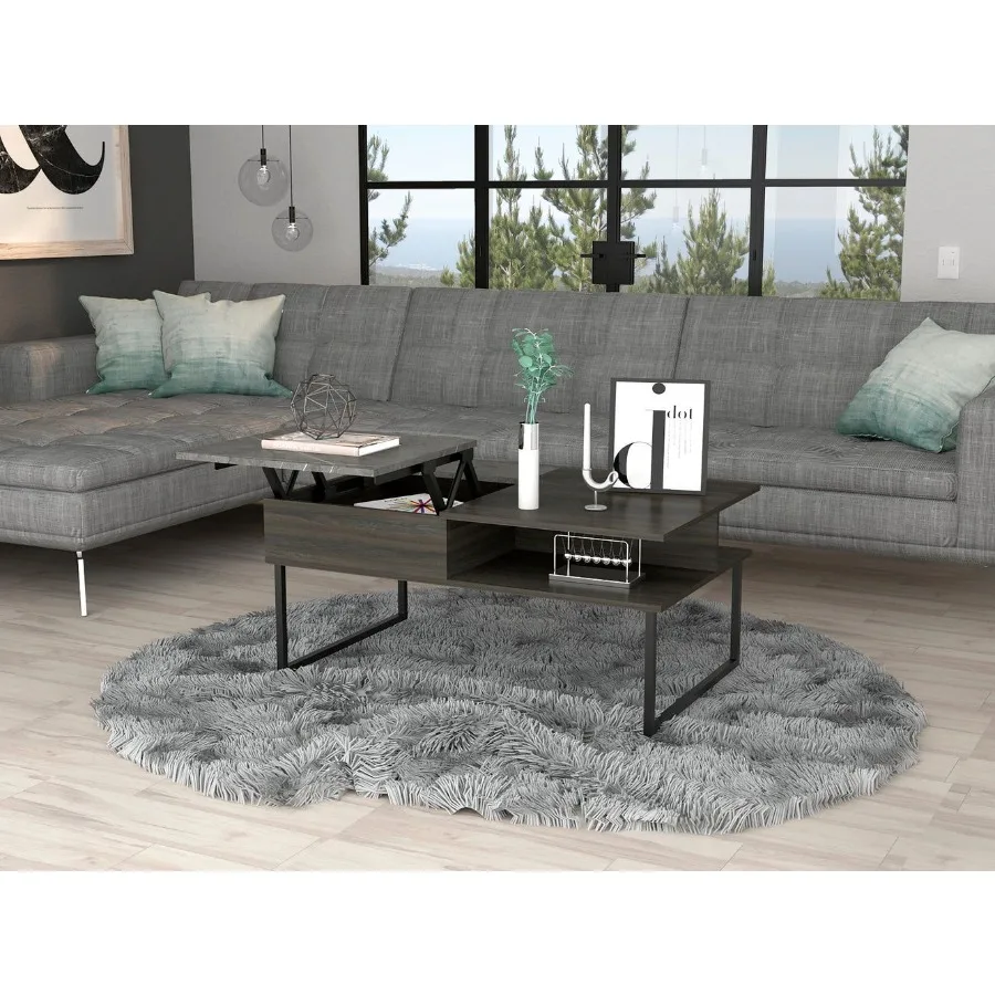 Table basse relevable Atlanta, une étagère