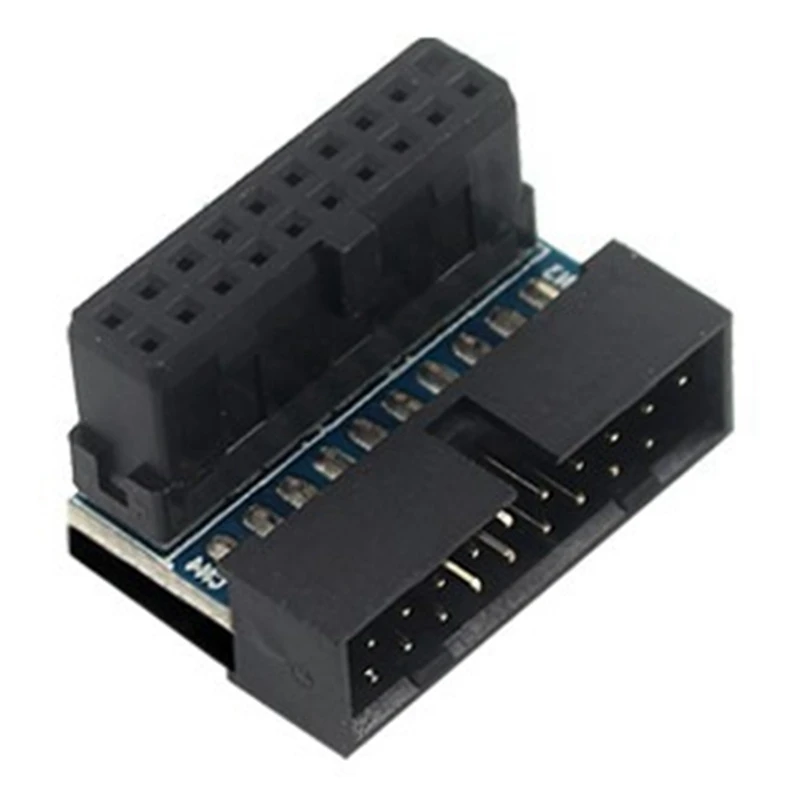 USB 3.0 90 Degree Adapter Black USB 3.0 20Pin Male To Female L Turn Right Angle Power Adapter Motherboard Down Angled