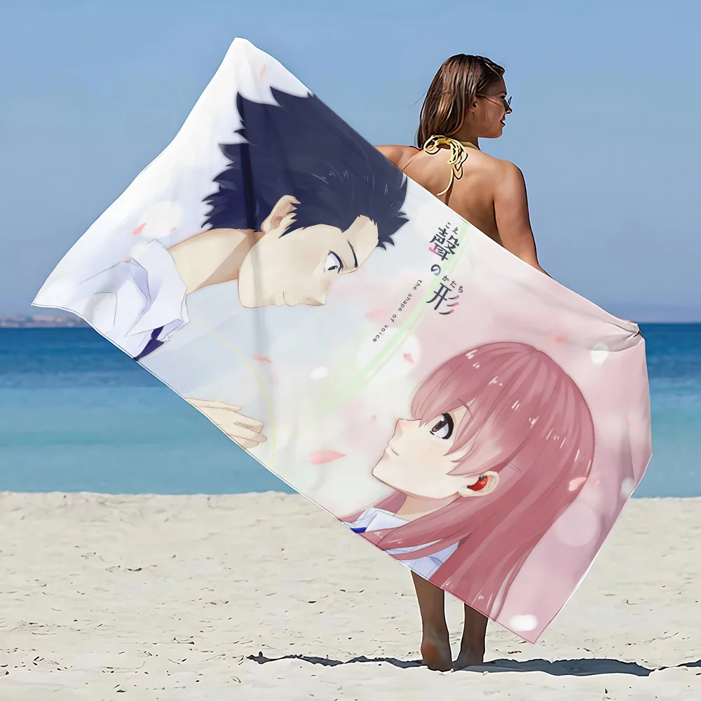 A Silent Voice Beach Towel Microfiber Sand Free Quick Dry Soft Sandproof Pool Towels Gift for Women Travel Gym Shower Camping