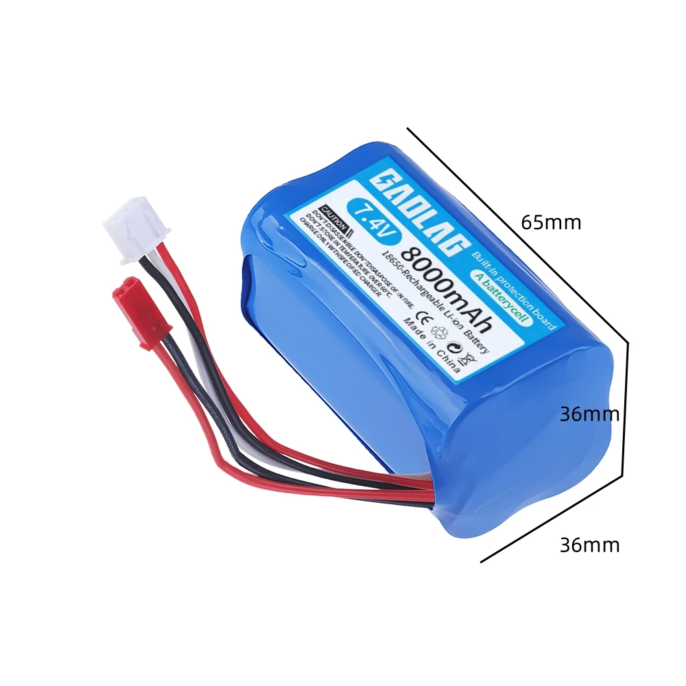 7.4V 8000mAh Li-ion rechargable battery JST/USB charger forHuanQi 957/948/848B/827B/823/955/956/957/948 MJX F45/T55 RC Car